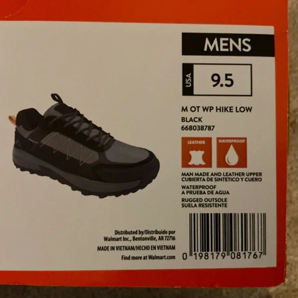 Ozark Trail M OT Waterproof Hike Low Black NWT Men’s 9.5 - Picture 7 of 7